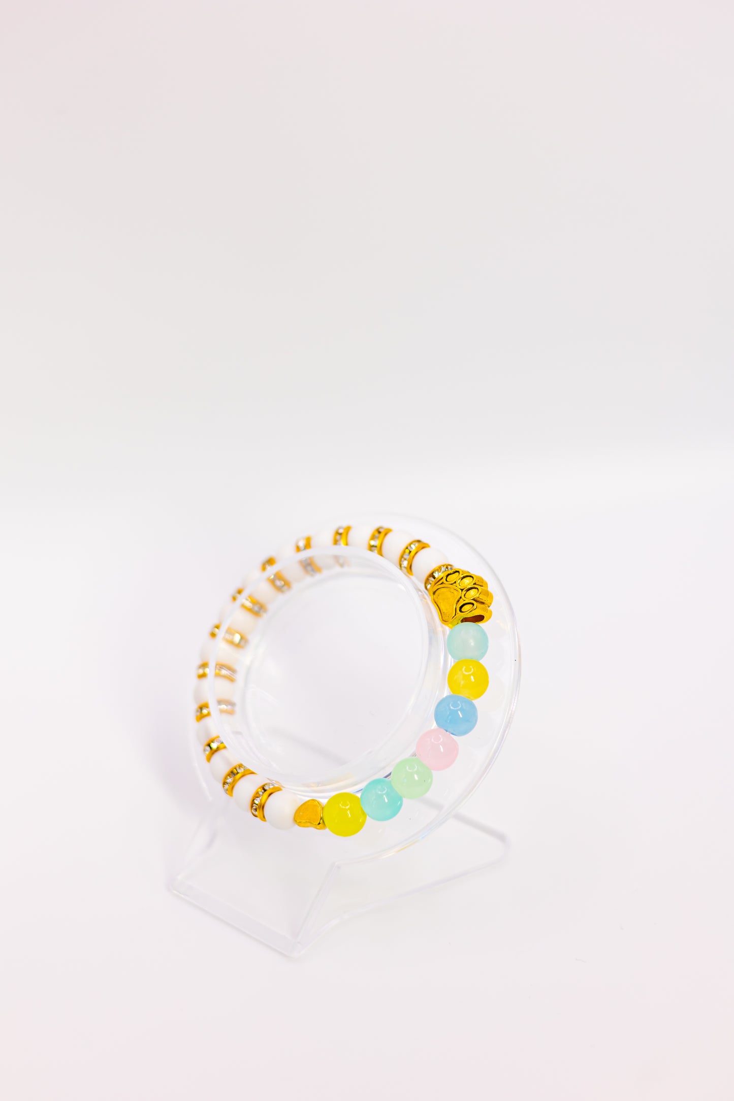 Pastel Paw Guardian (Pastel Rainbow Beads)