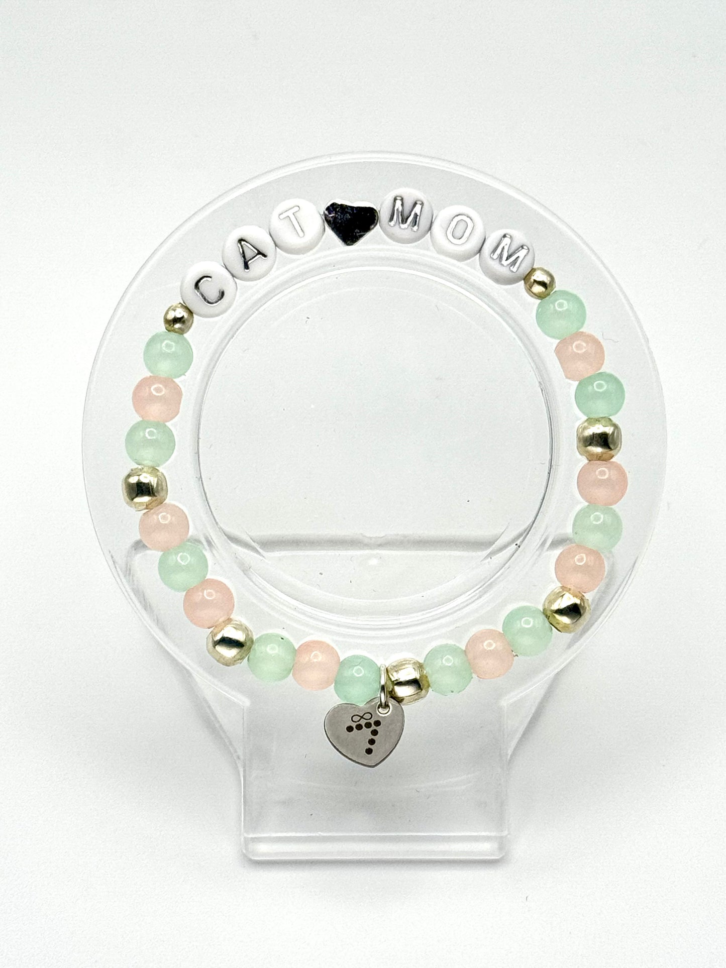 Cat Mom Silver Bracelet