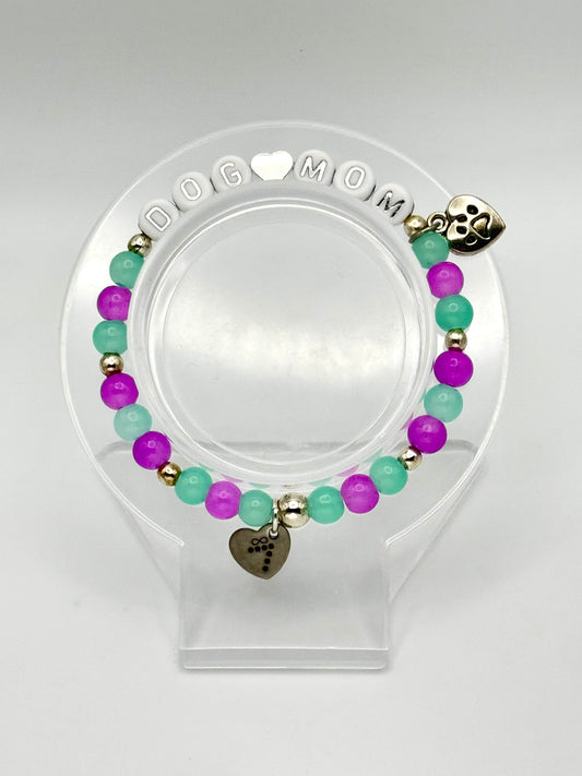Dog Mom Silver Bracelet