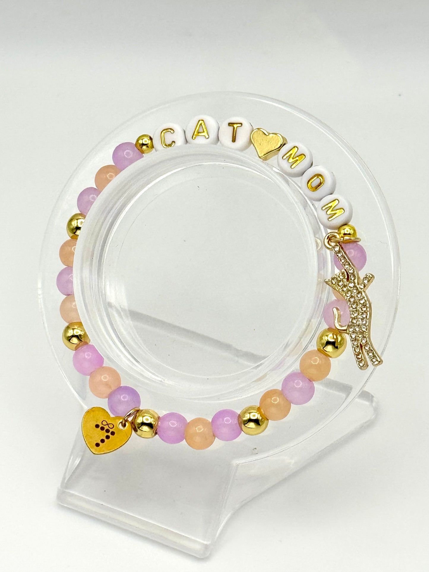 Golden Cat Charm Mom Bracelet