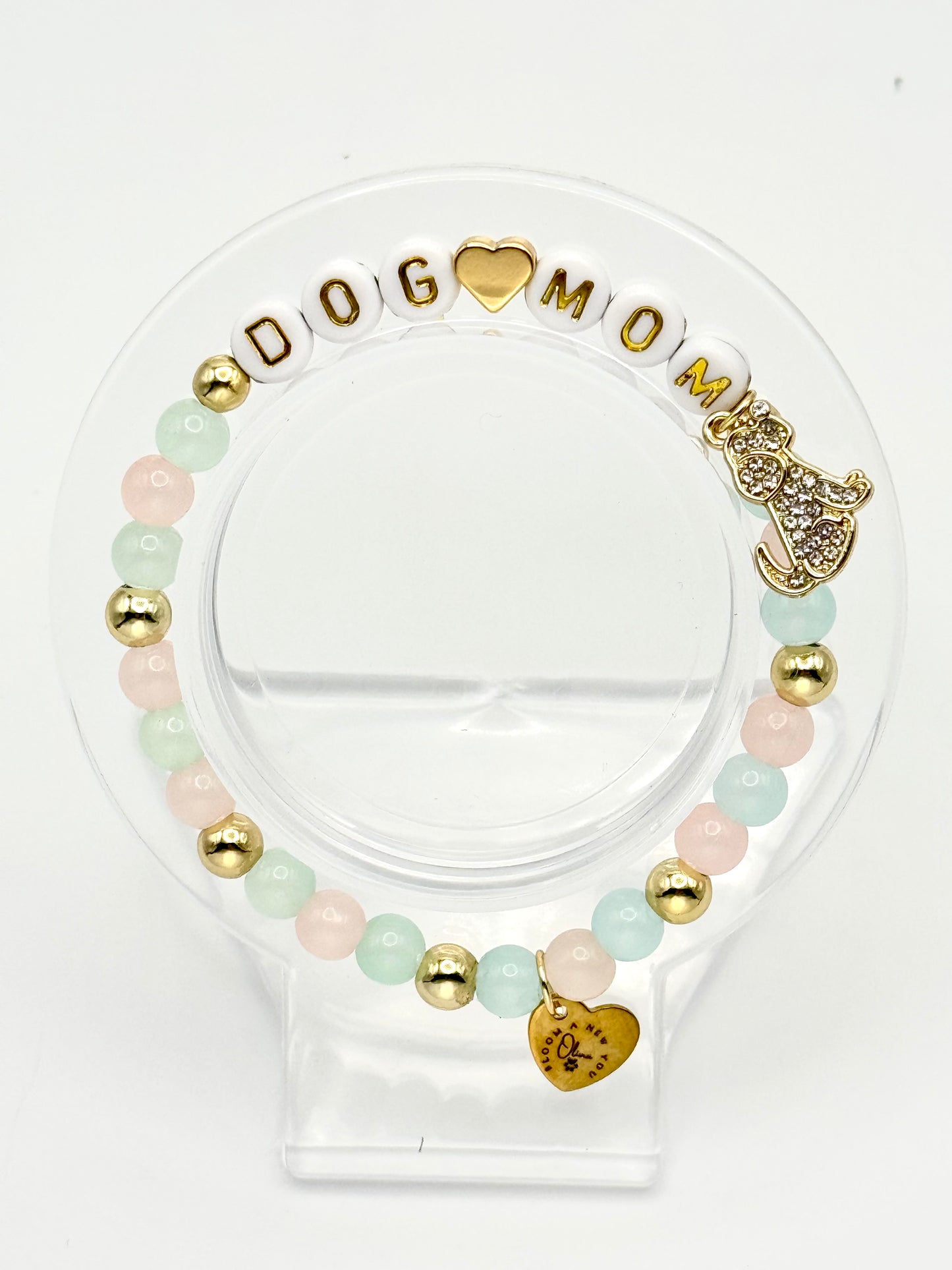Golden Dog Charm Mom Bracelet