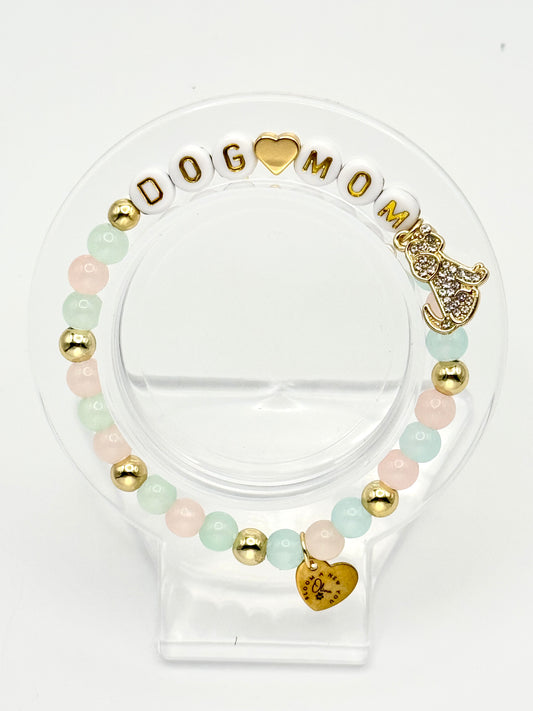 Golden Dog Charm Mom Bracelet