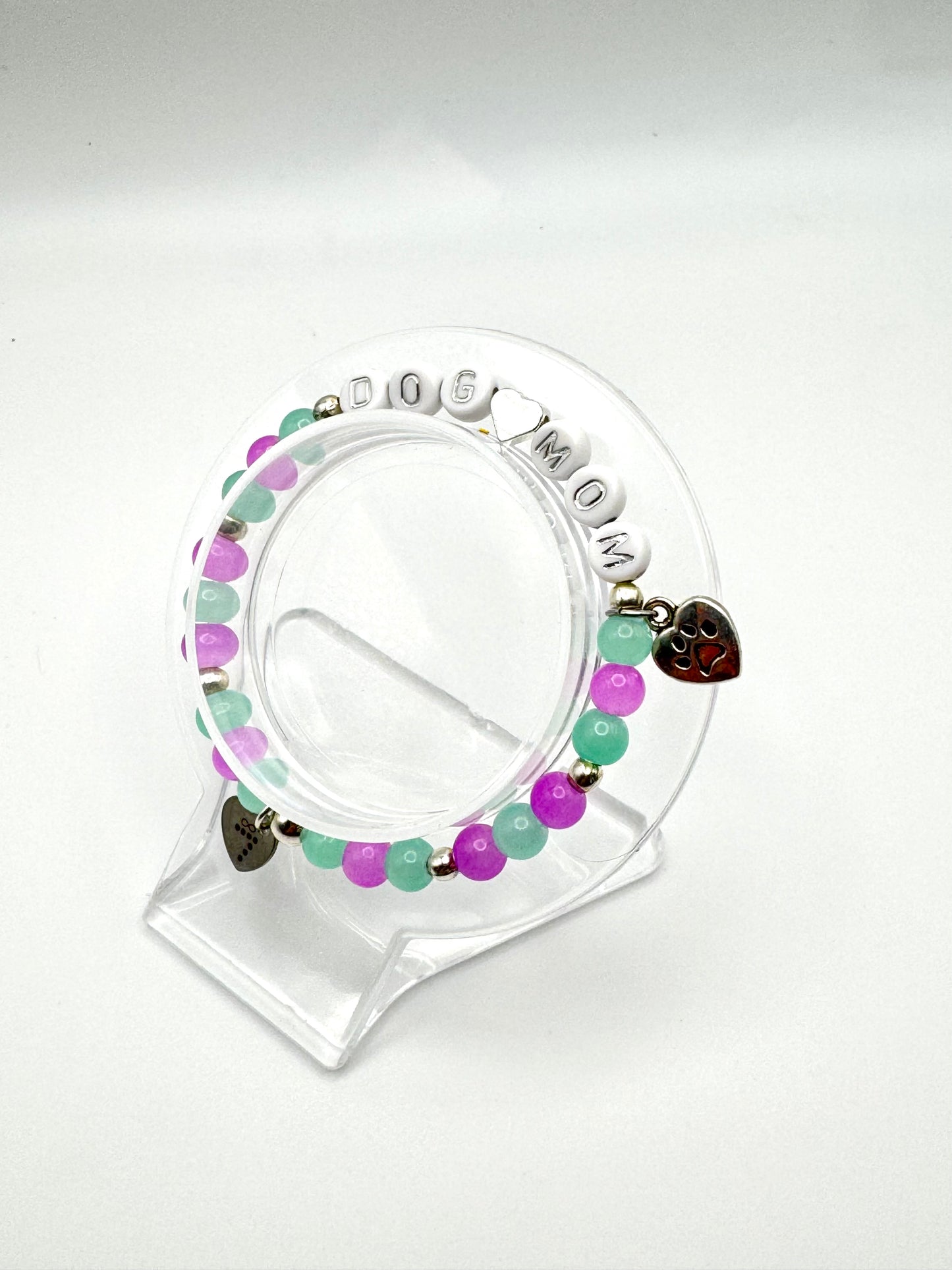 Dog Mom Silver Bracelet