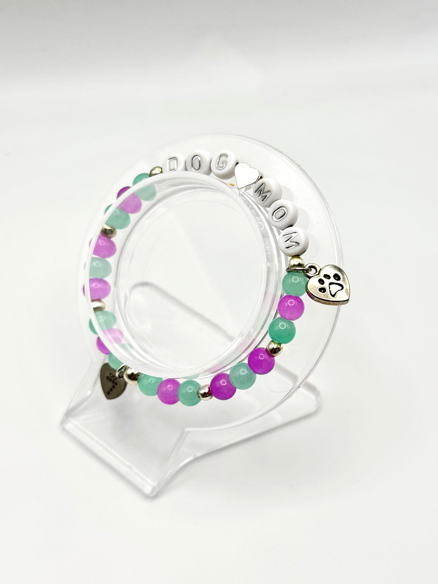 Dog Mom Silver Bracelet