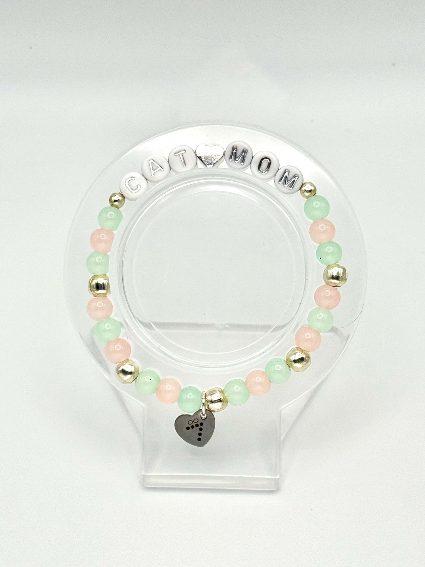 Cat Mom Silver Bracelet