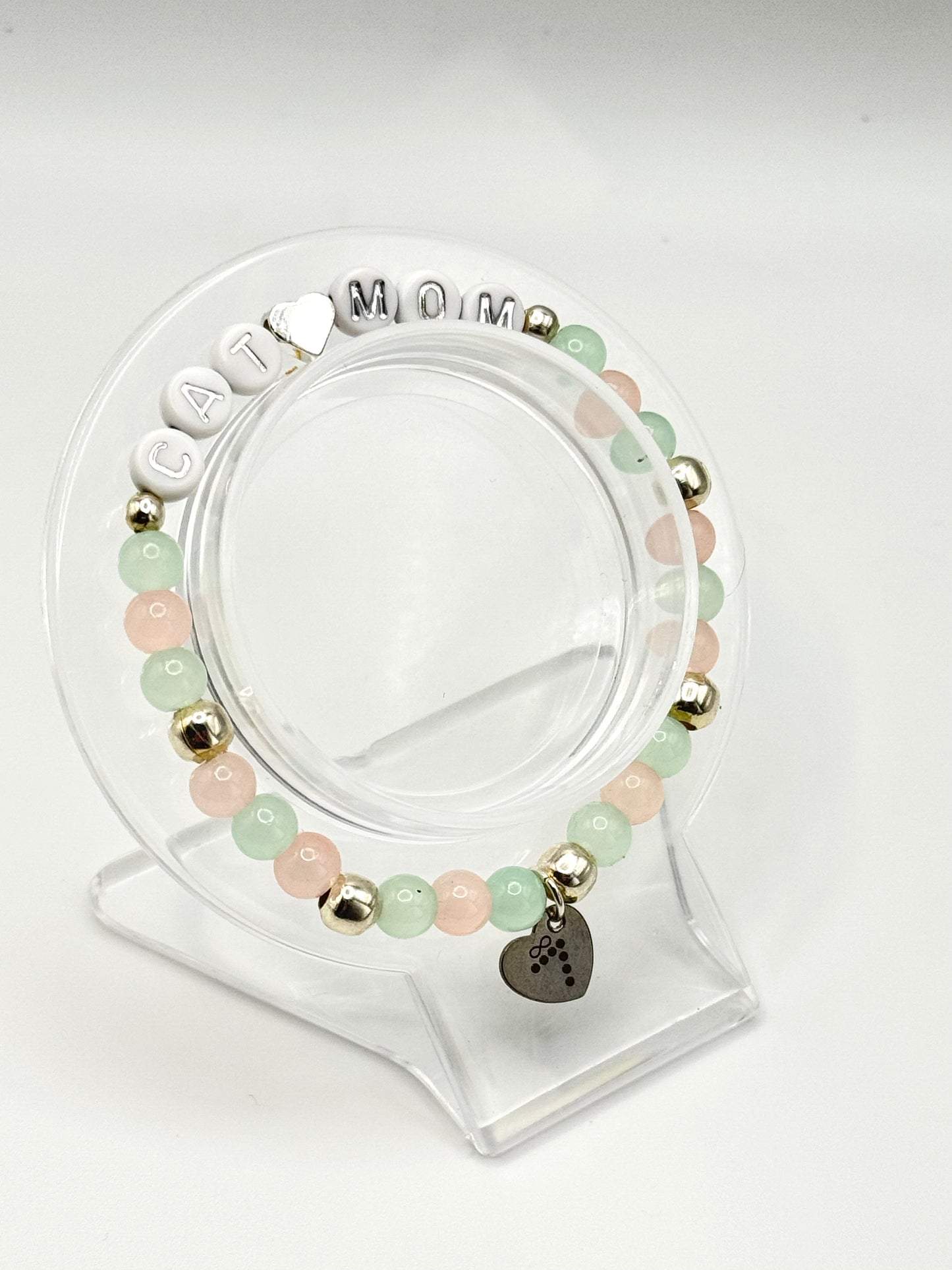 Cat Mom Silver Bracelet