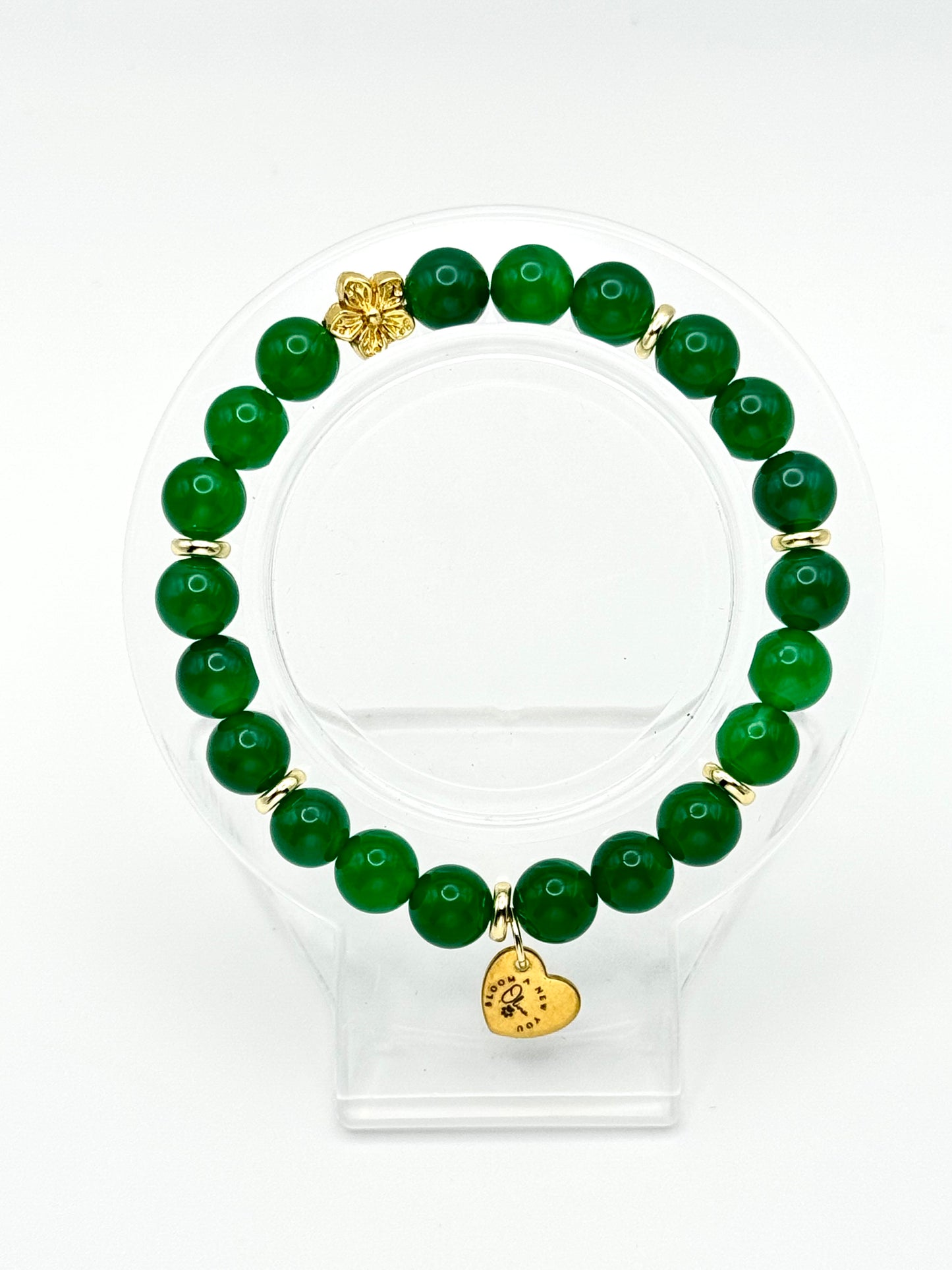 Bloom with Grace-Green Agate Bracelet