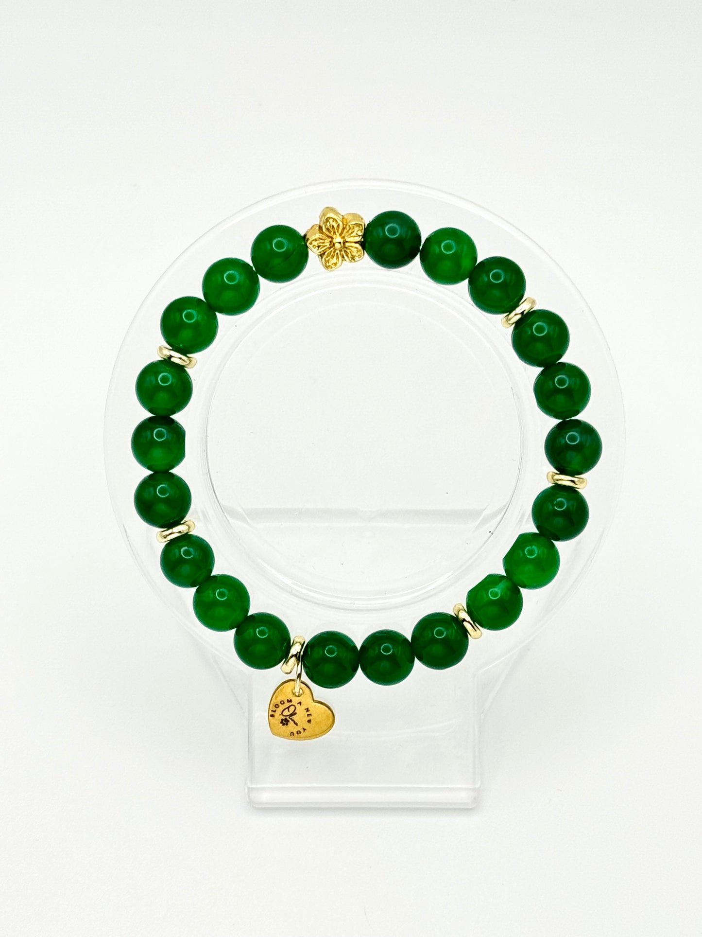 Bloom with Grace-Green Agate Bracelet
