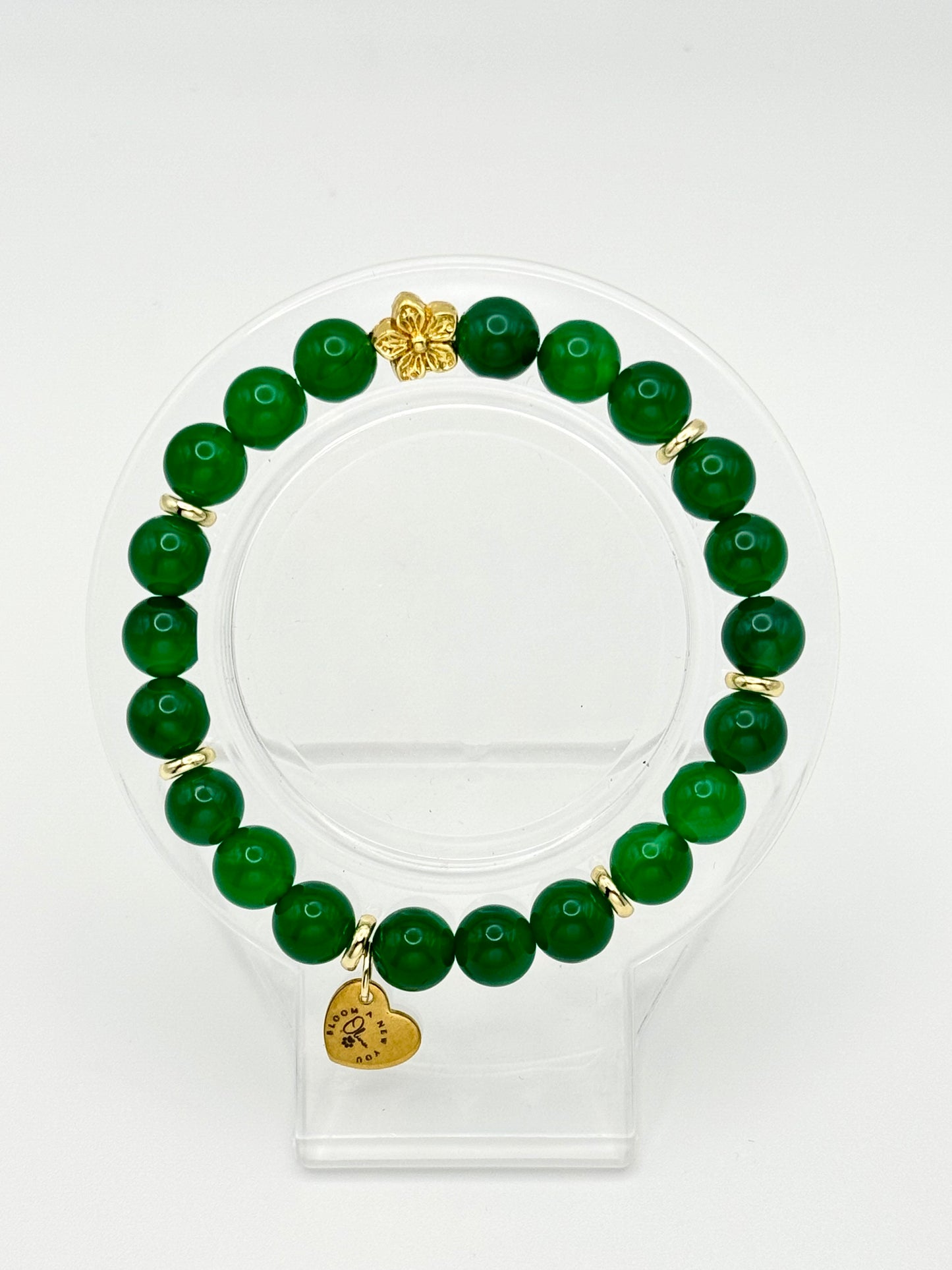 Bloom with Grace-Green Agate Bracelet