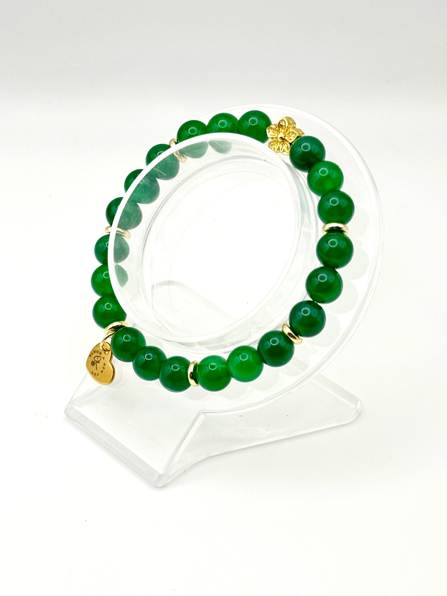 Bloom with Grace-Green Agate Bracelet