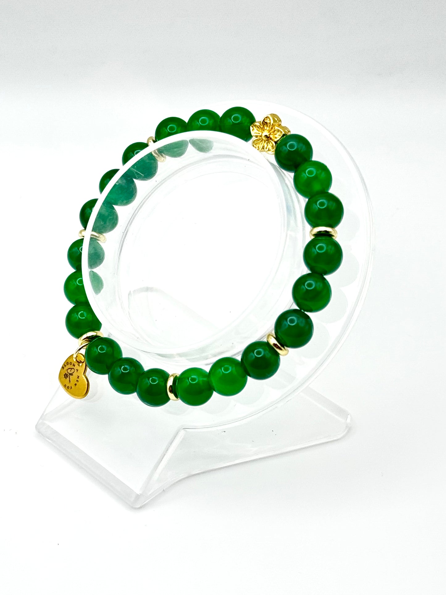 Bloom with Grace-Green Agate Bracelet