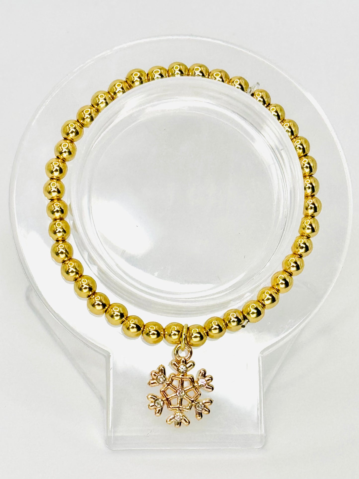 Crystal Golden Glow Snowflake Bracelet
