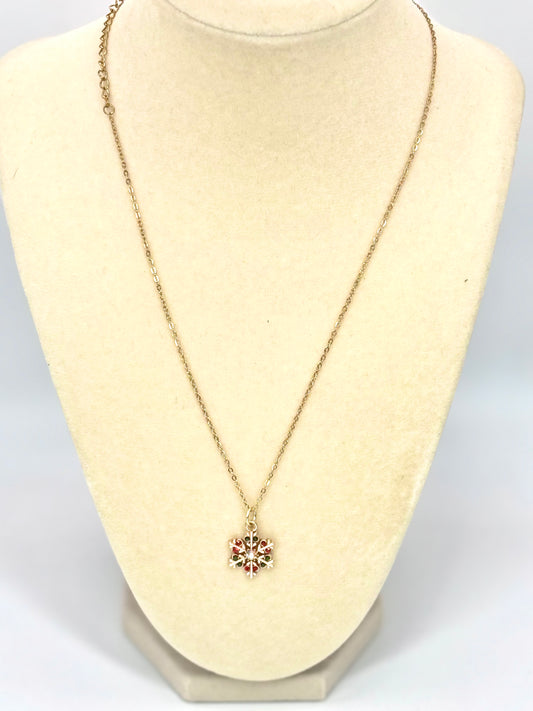 Festive Flurry Snowflake Pendant Necklace