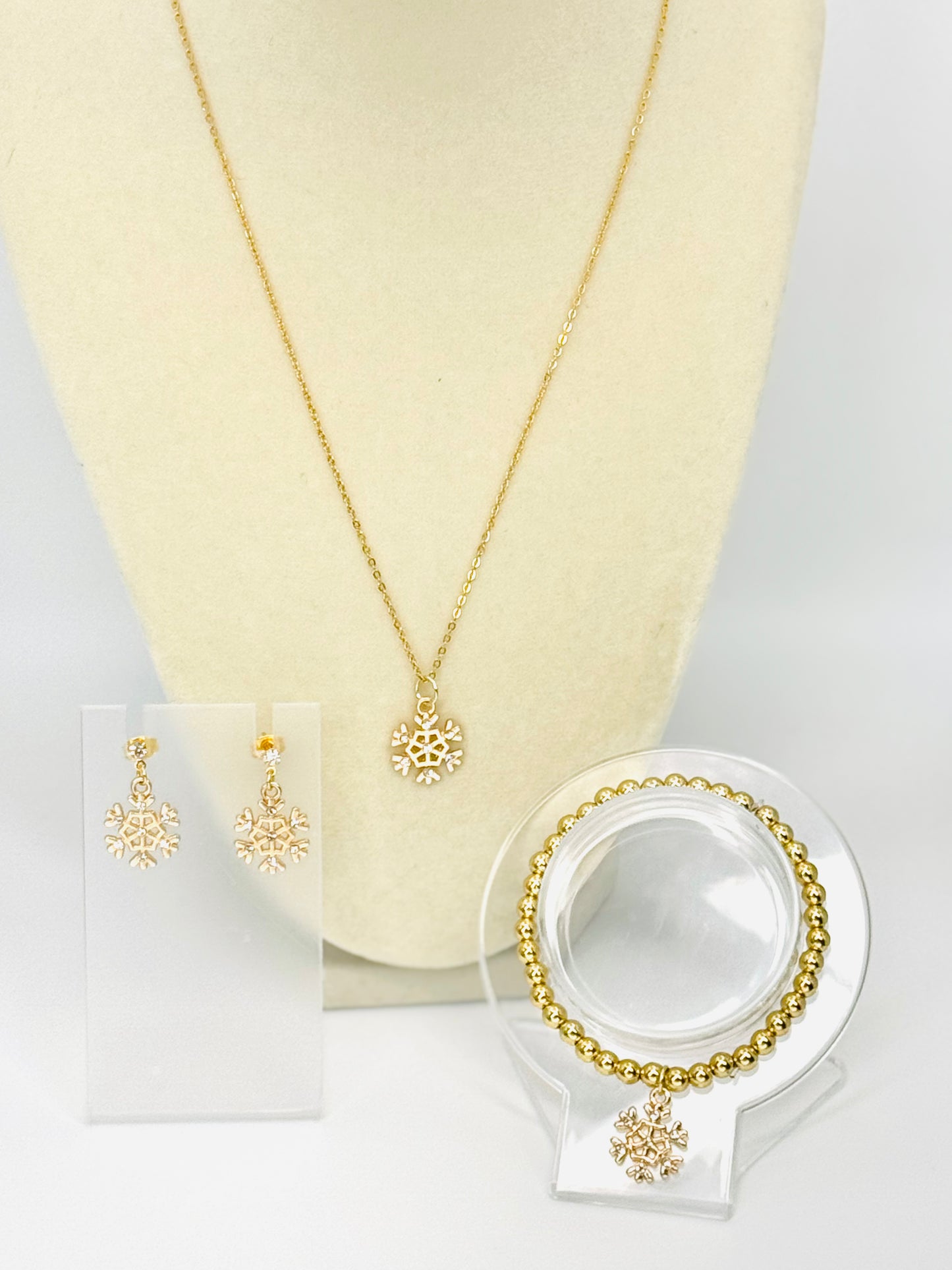 Crystal Golden Glow Snowflake Parure (Set)