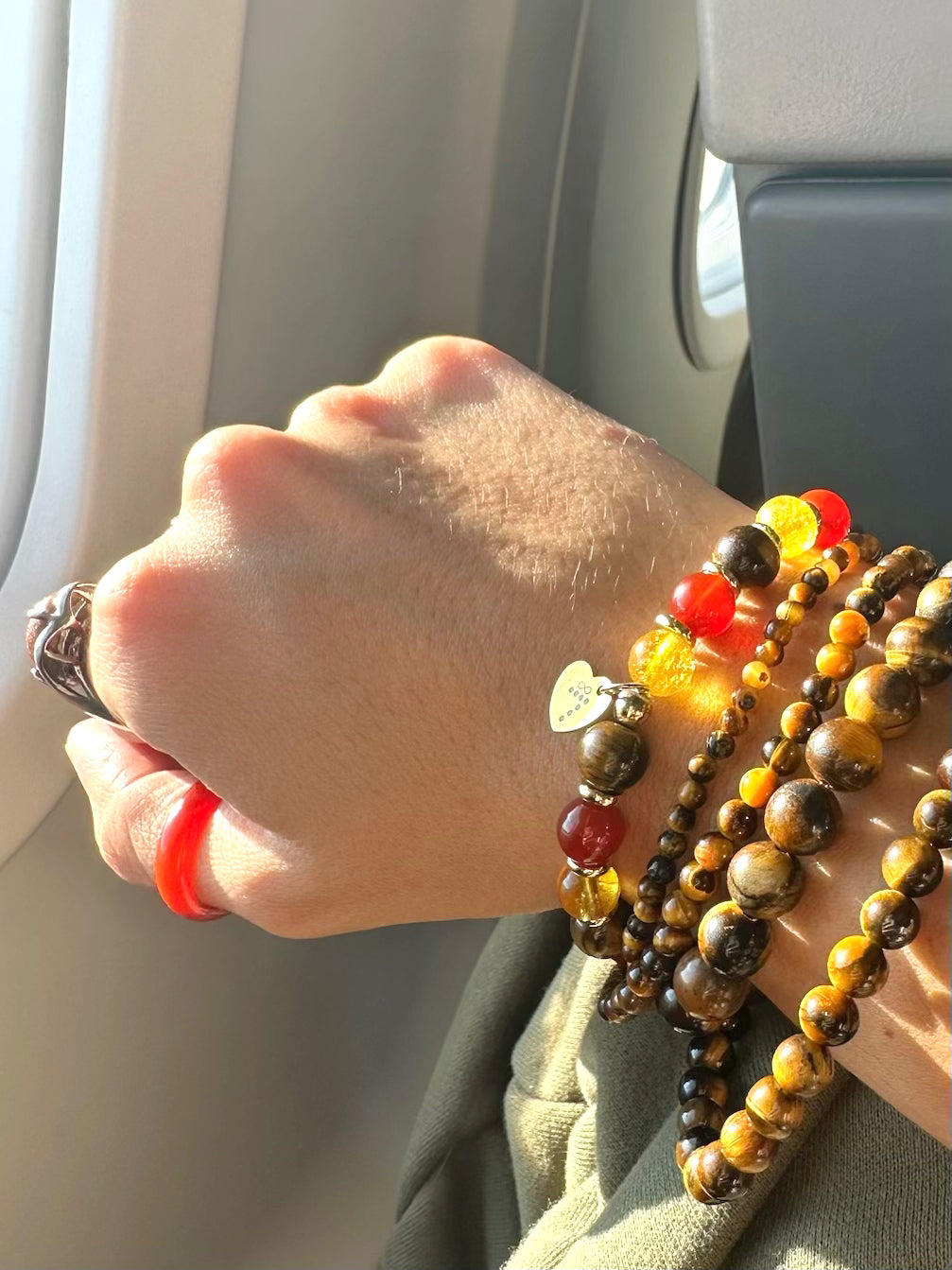 Citrine, Tigers Eye, Red Garnet