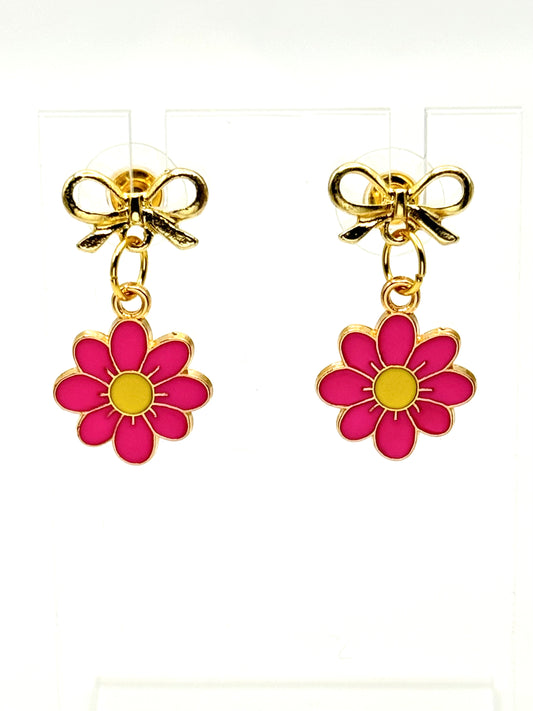 🌺 Dark Pink Bloom Earrings