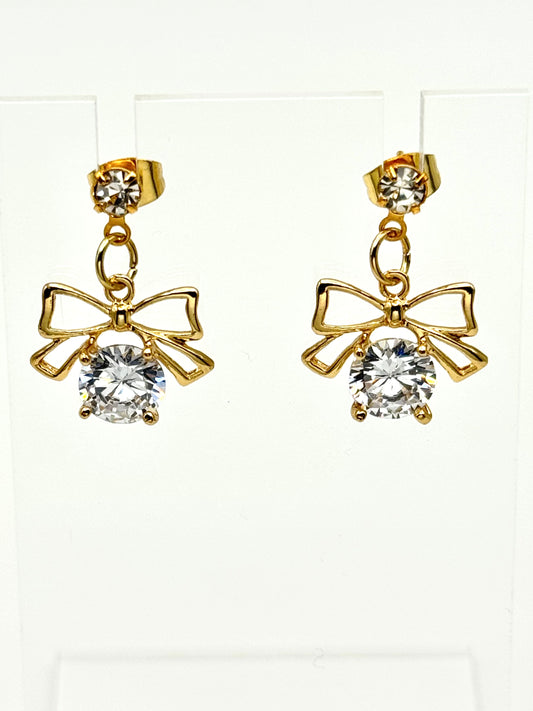 💎 Crystal Elegance Bow Earrings