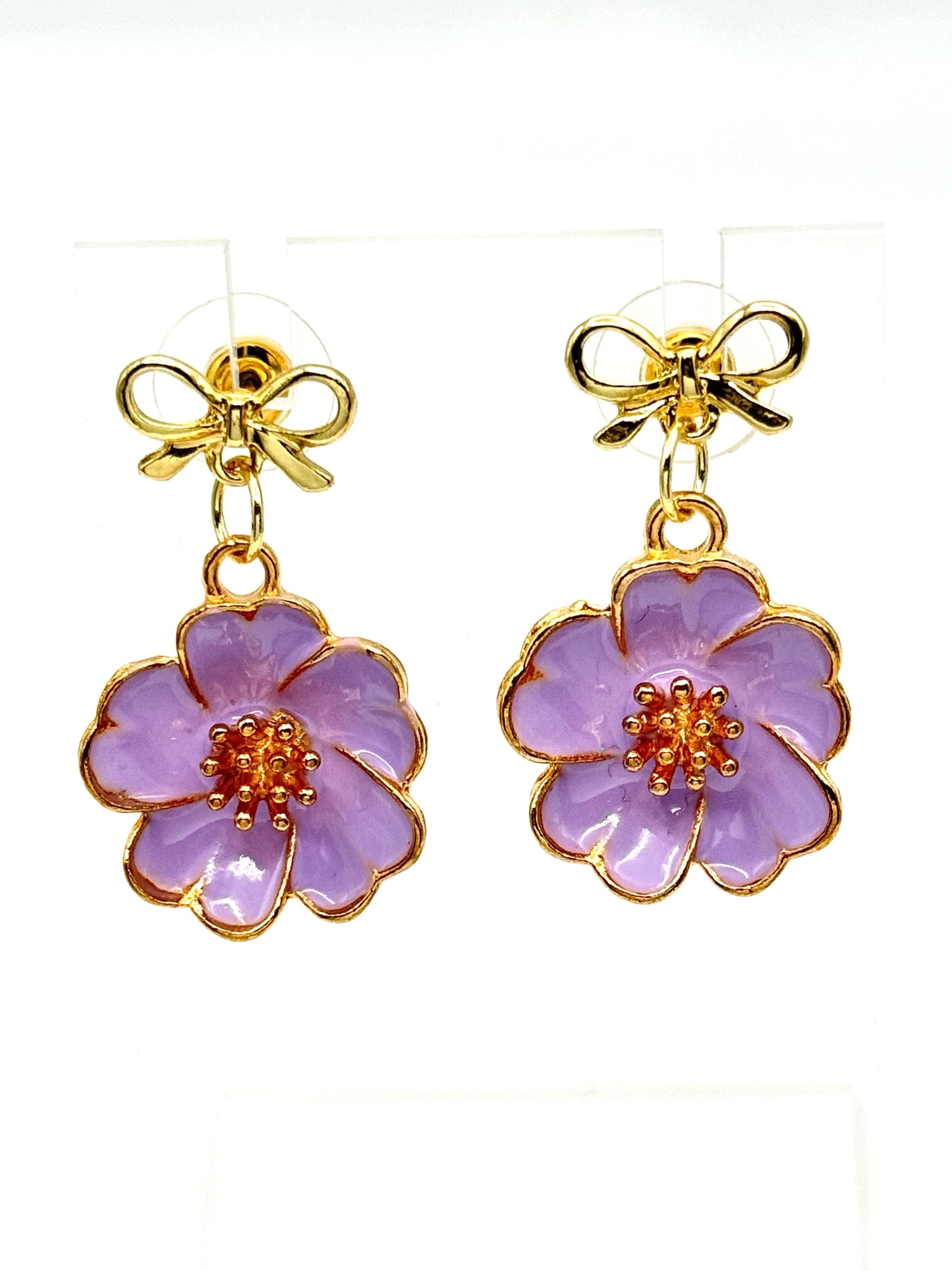 💜 Lavender Bloom Poppy Earrings