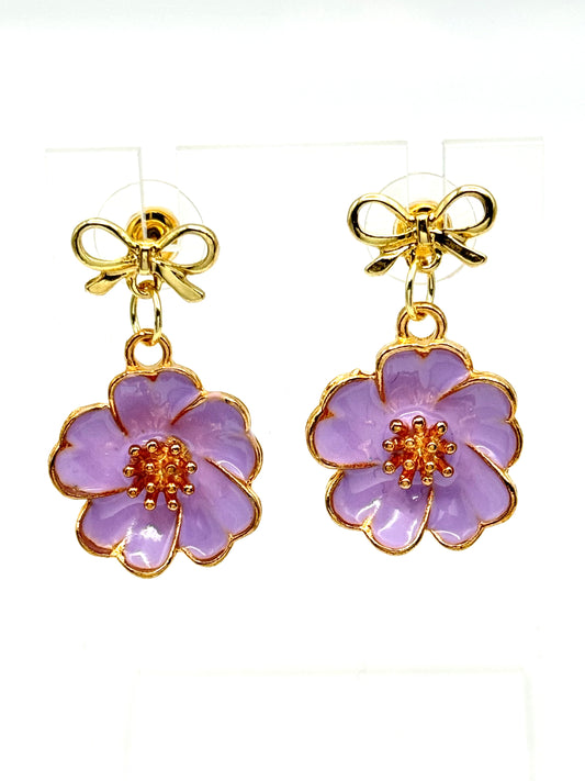 💜 Lavender Bloom Poppy Earrings