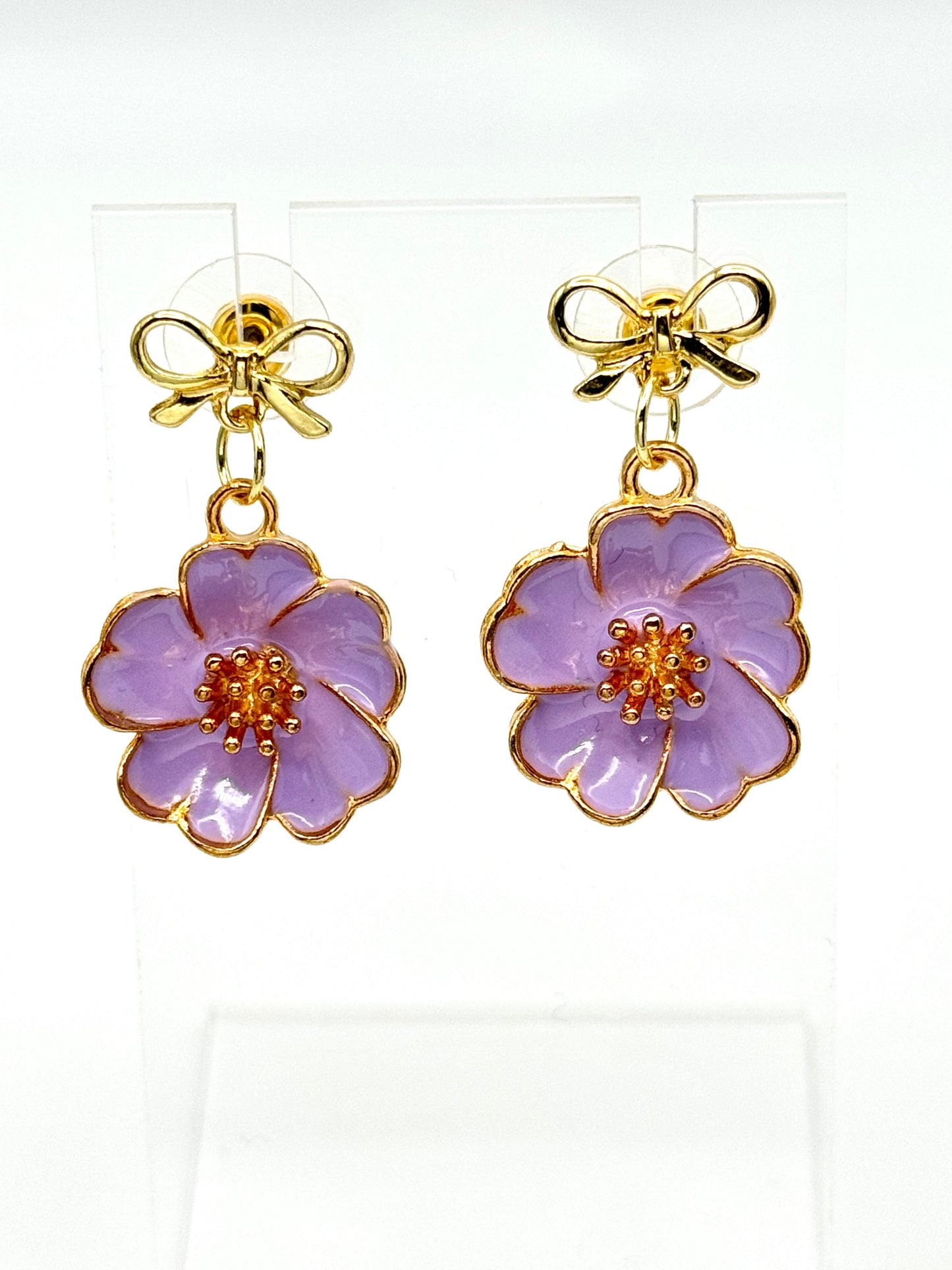 💜 Lavender Bloom Poppy Earrings
