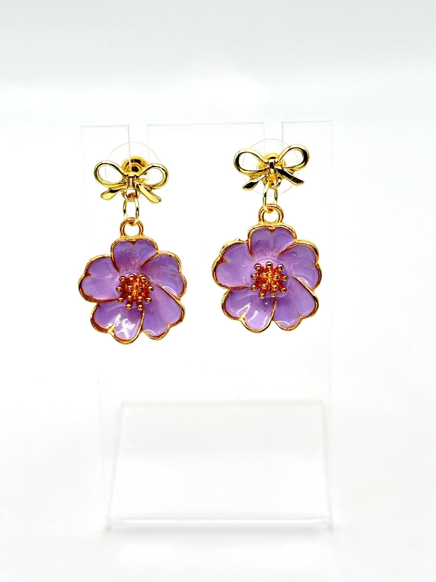 💜 Lavender Bloom Poppy Earrings