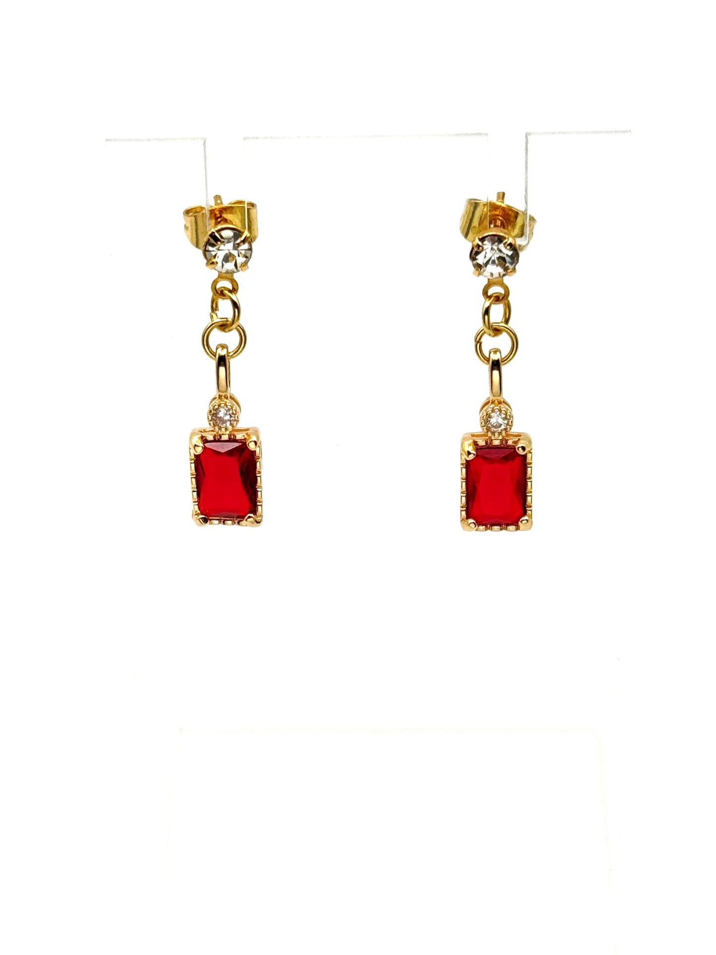 Ruby Radiance Drop Earrings