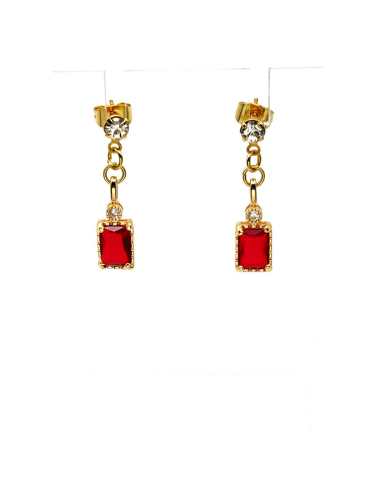 Ruby Radiance Drop Earrings