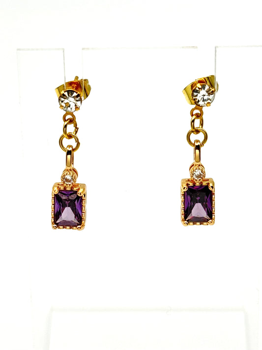 💜 Amethyst Glow Drop Earrings