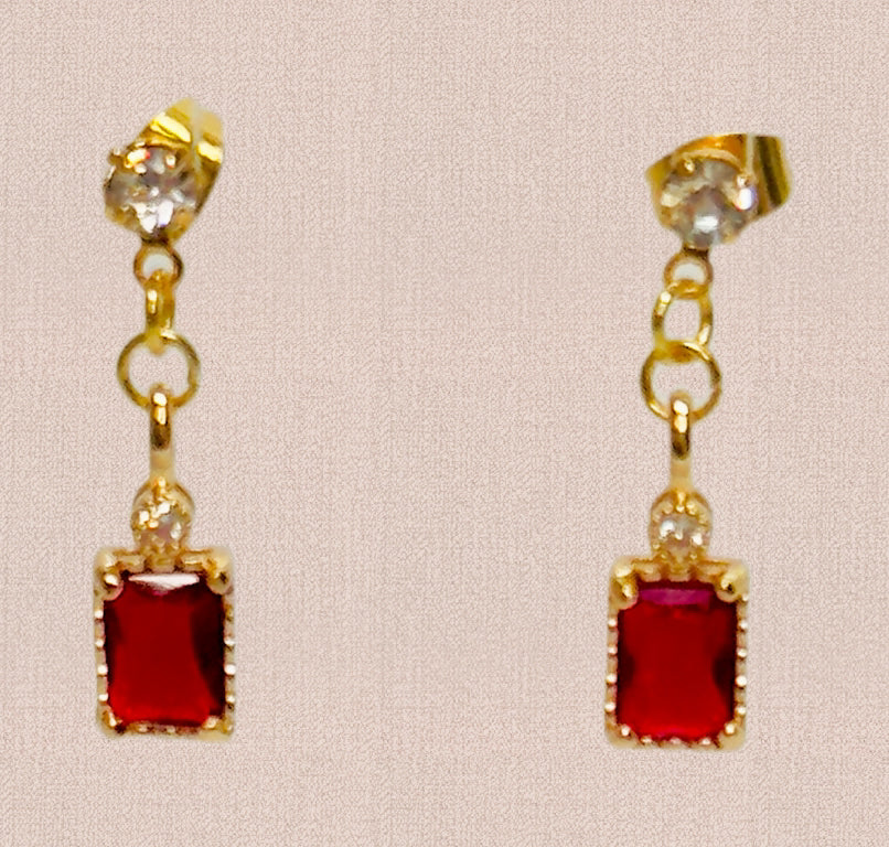 Ruby Radiance Drop Earrings