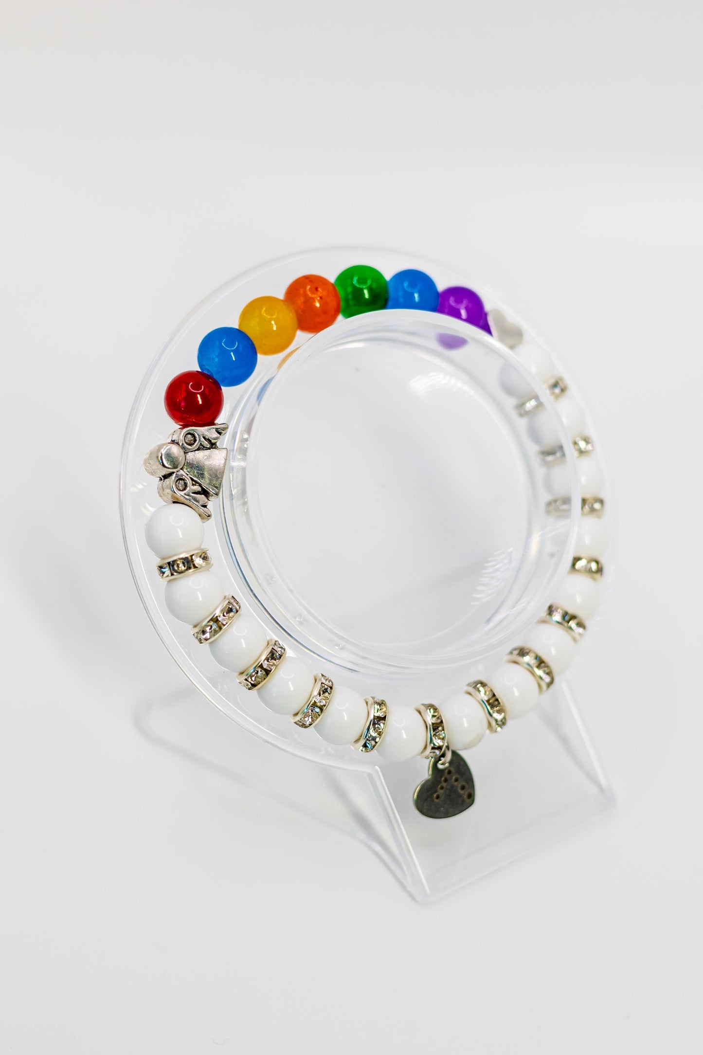 Angelic Rainbow Guardian (Dark Rainbow Beads)